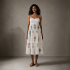 Sharon Babydoll Embroidered Dress