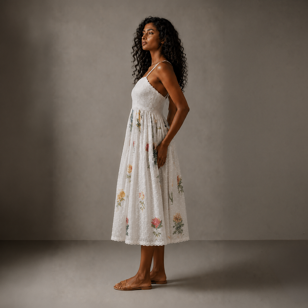 Sharon Babydoll Embroidered Dress