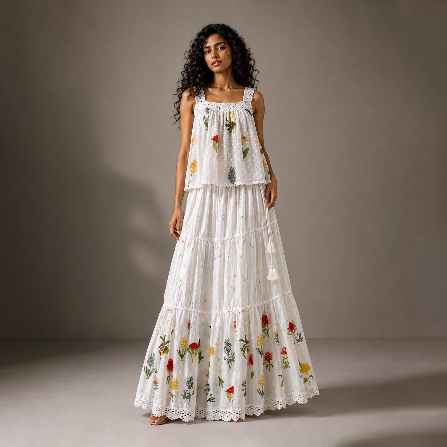 Noemi Tiered Long Skirt