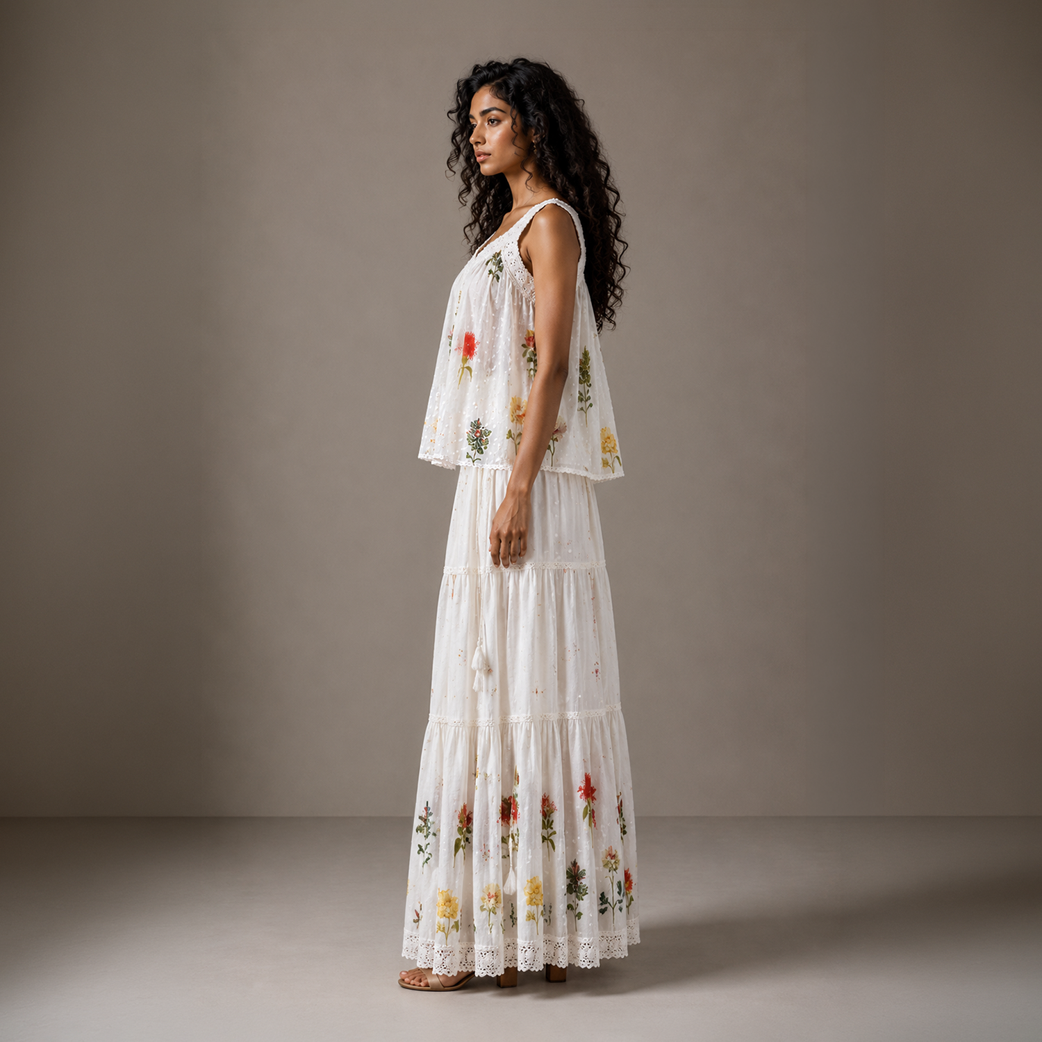 Noemi Tiered Long Skirt