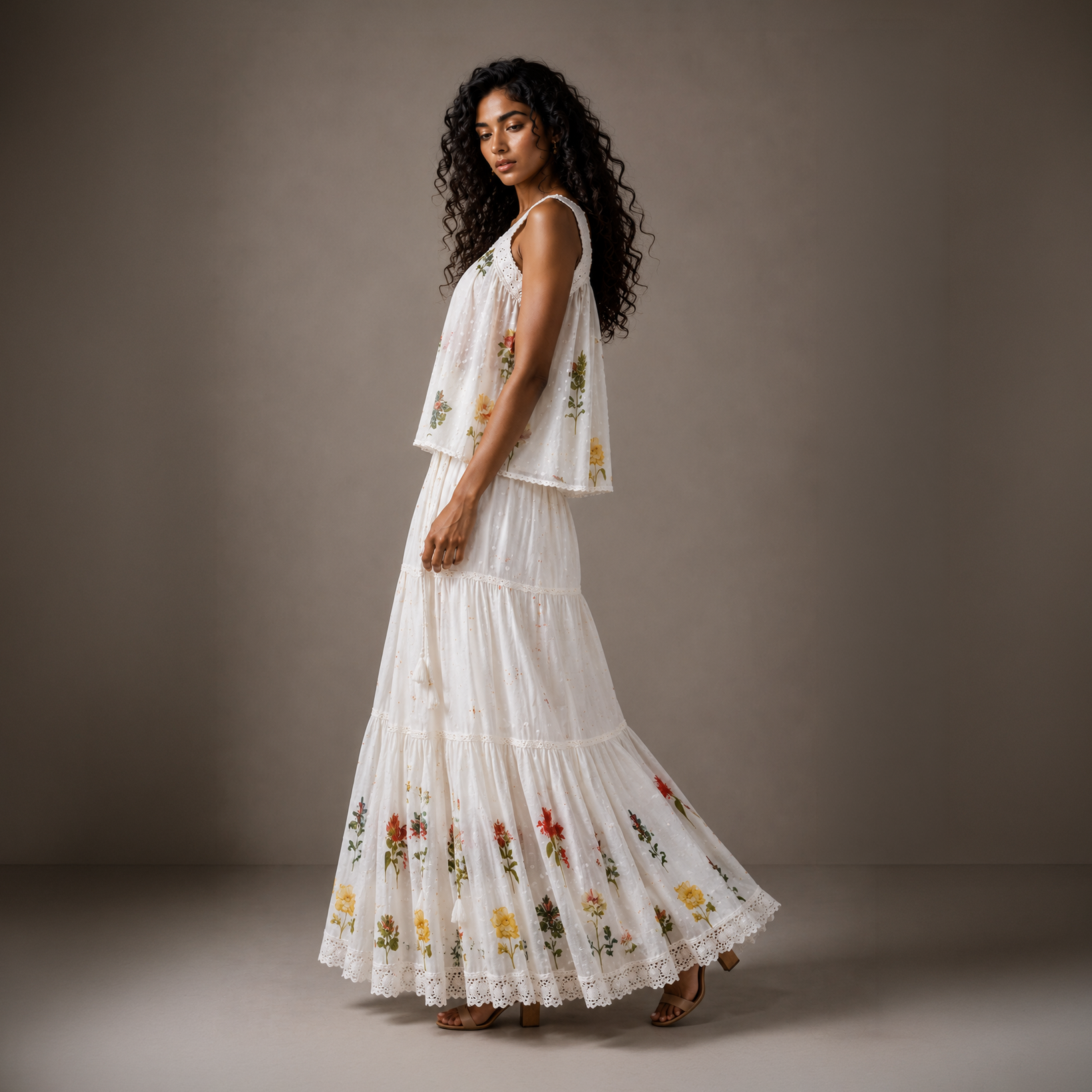 Noemi Tiered Long Skirt