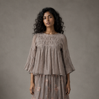 Misty Bloom Peplum Top