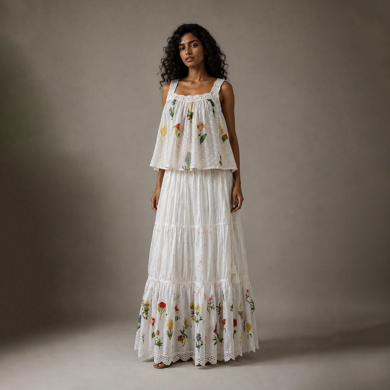 Noemi Tiered Long Skirt
