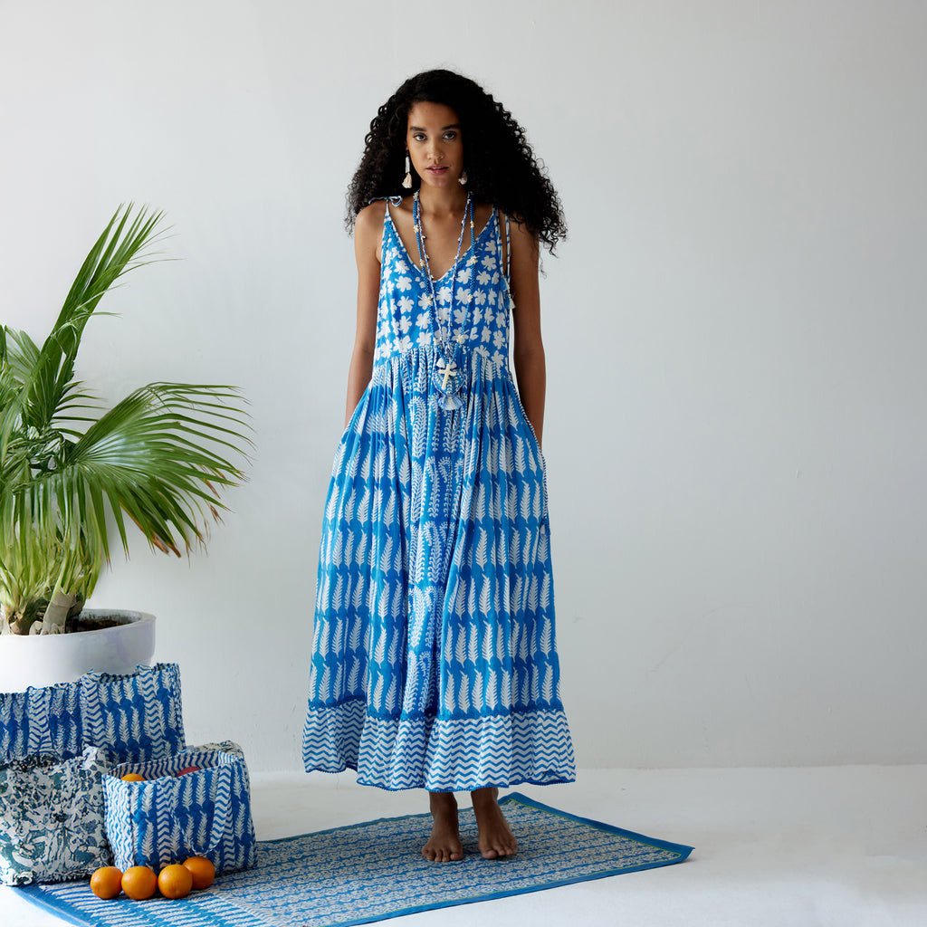 Anna Tie-Up Smock Dress