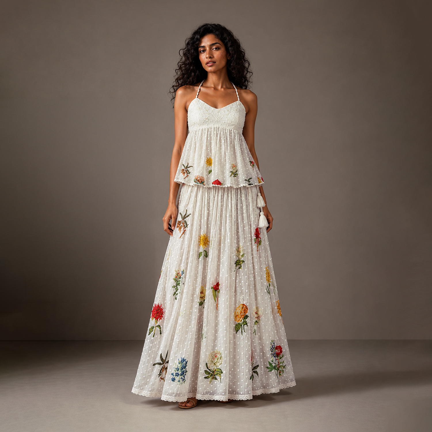 Angelina Long Embroidered Skirt