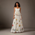 Angelina Long Embroidered Skirt