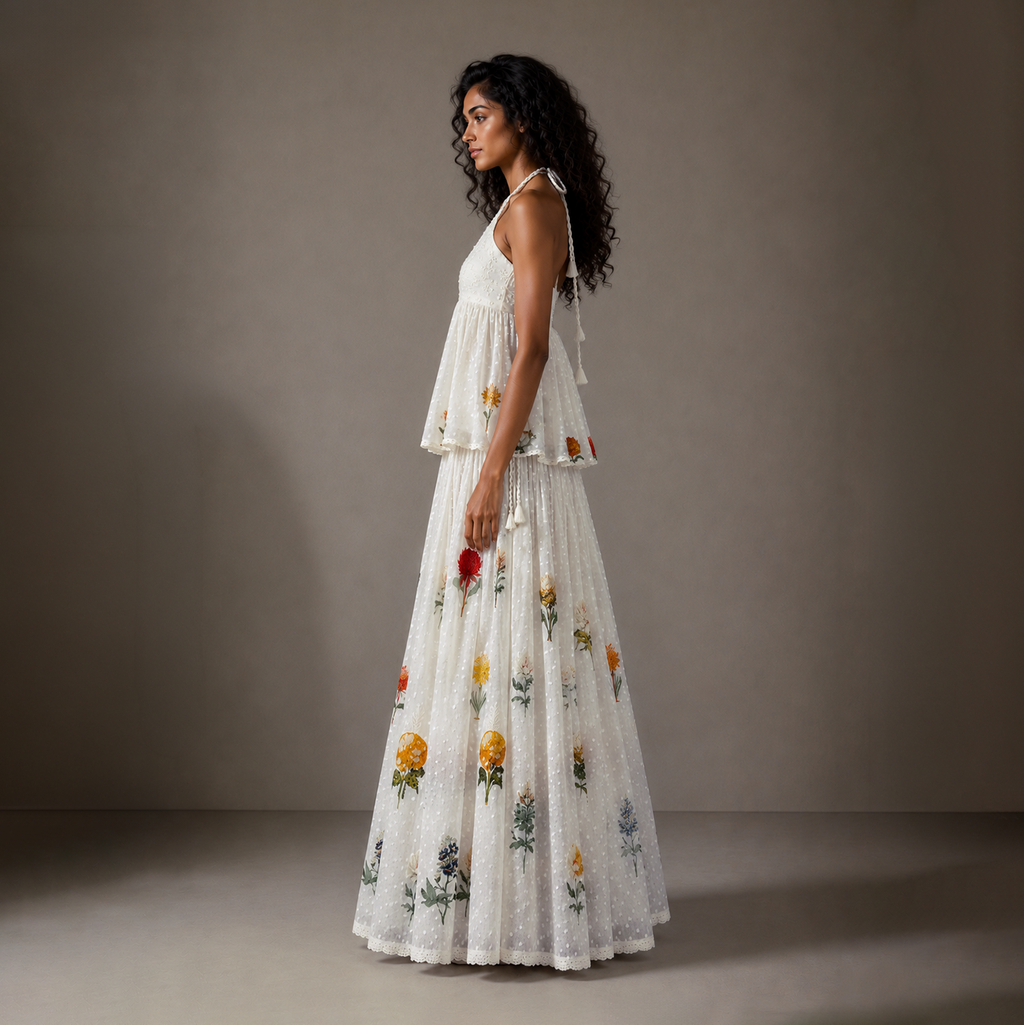 Angelina Long Embroidered Skirt
