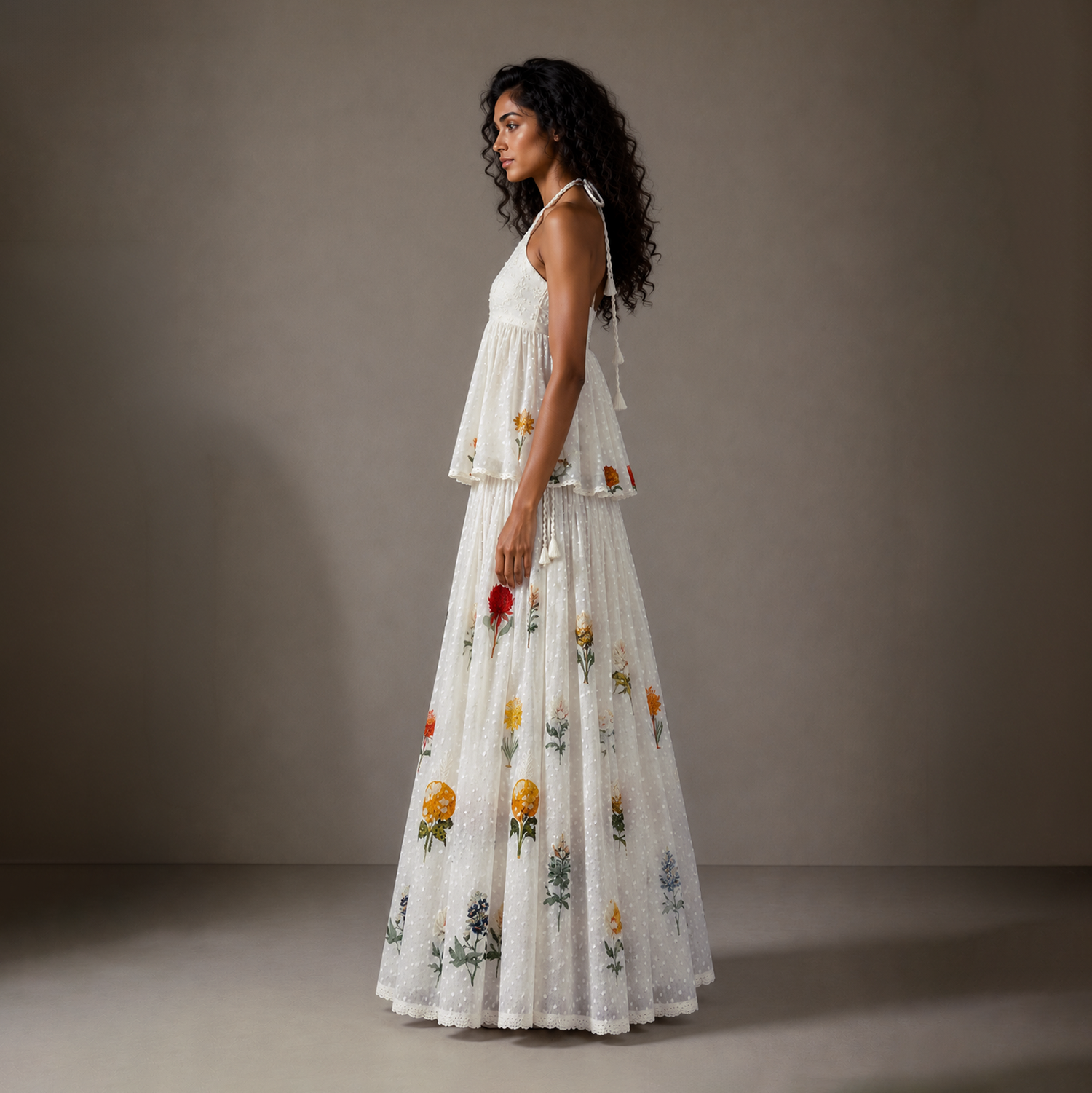 Angelina Long Embroidered Skirt
