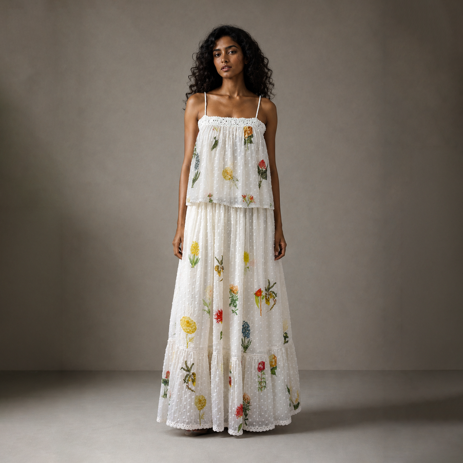 Eugenia Tiered Embroidered Skirt