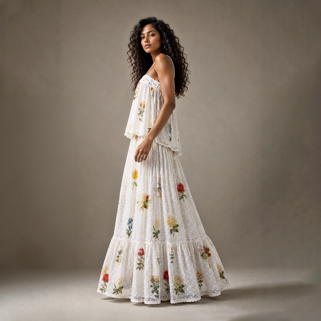 Eugenia Tiered Embroidered Skirt