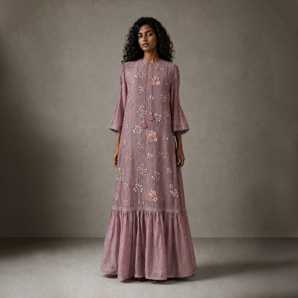 Bohemian Folk Maxi Dress