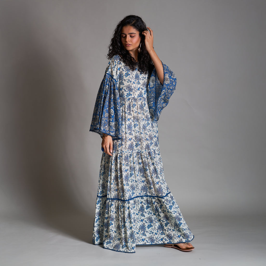 Liala Smock Tiered Two Tone Dress