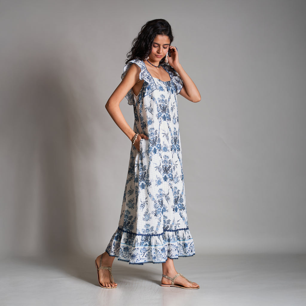 Violet Tiered Beach Sundress