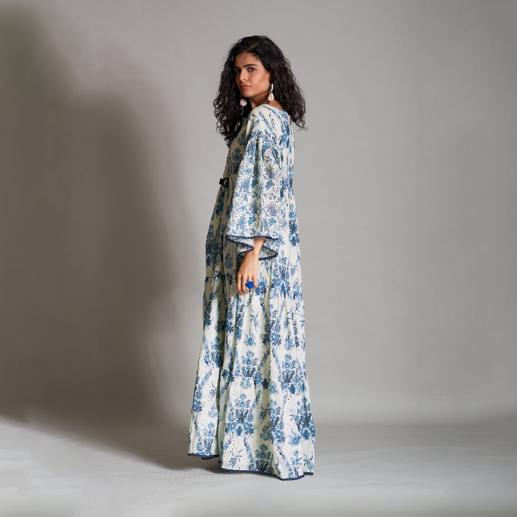 Sarah Smock Tiered Dress with Poet Sleeves