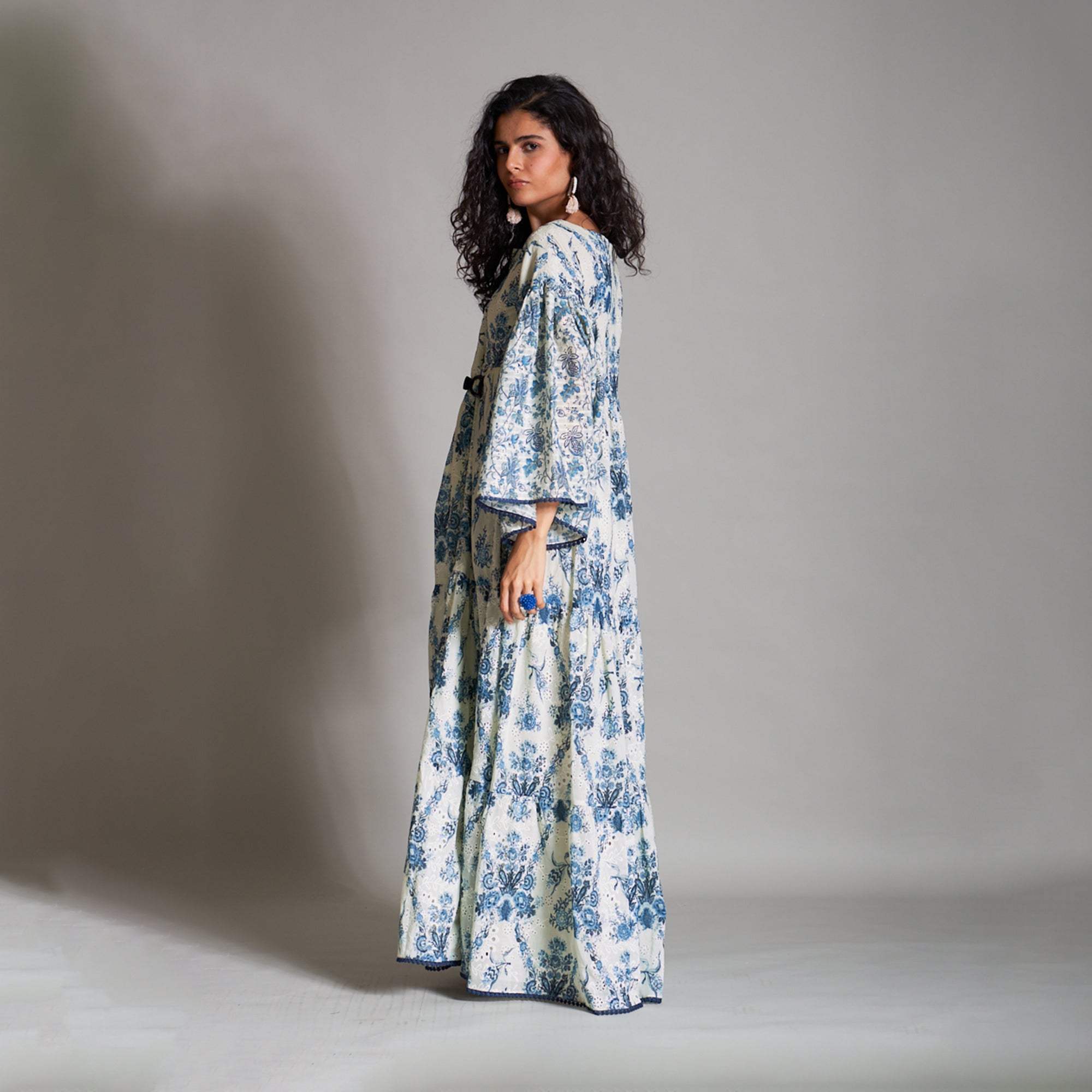 Sarah Smock Tiered Dress with Poet Sleeves