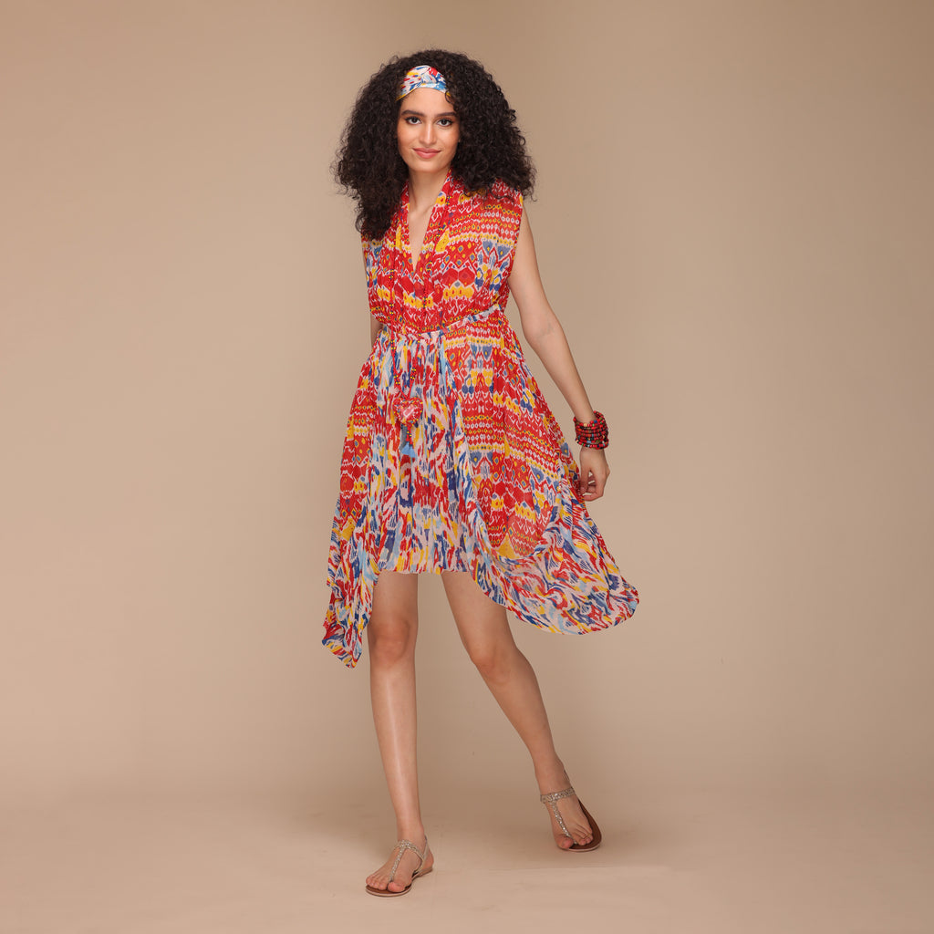 Rosalyn Draped Tie-back Dress