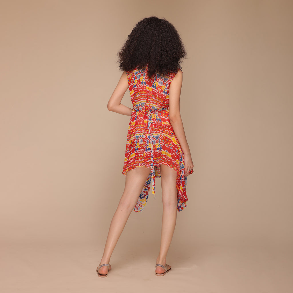 Rosalyn Draped Tie-back Dress