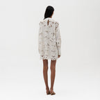 Embroidered Cutwork Shirt Dress