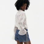 Chikankari mulmul shirt showing soft silhouette
