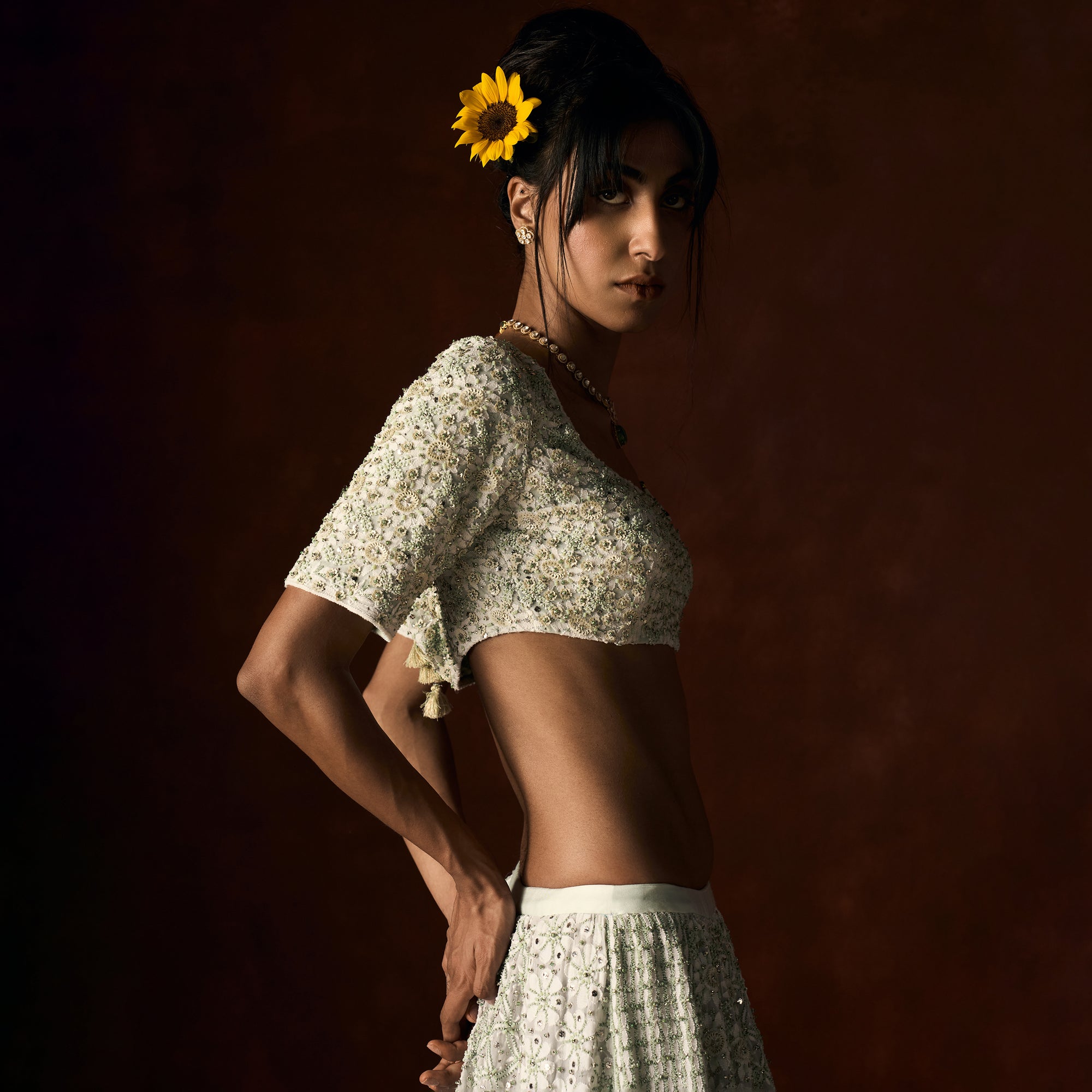 Sindhuja Chikankari Pale Mint Lehanga