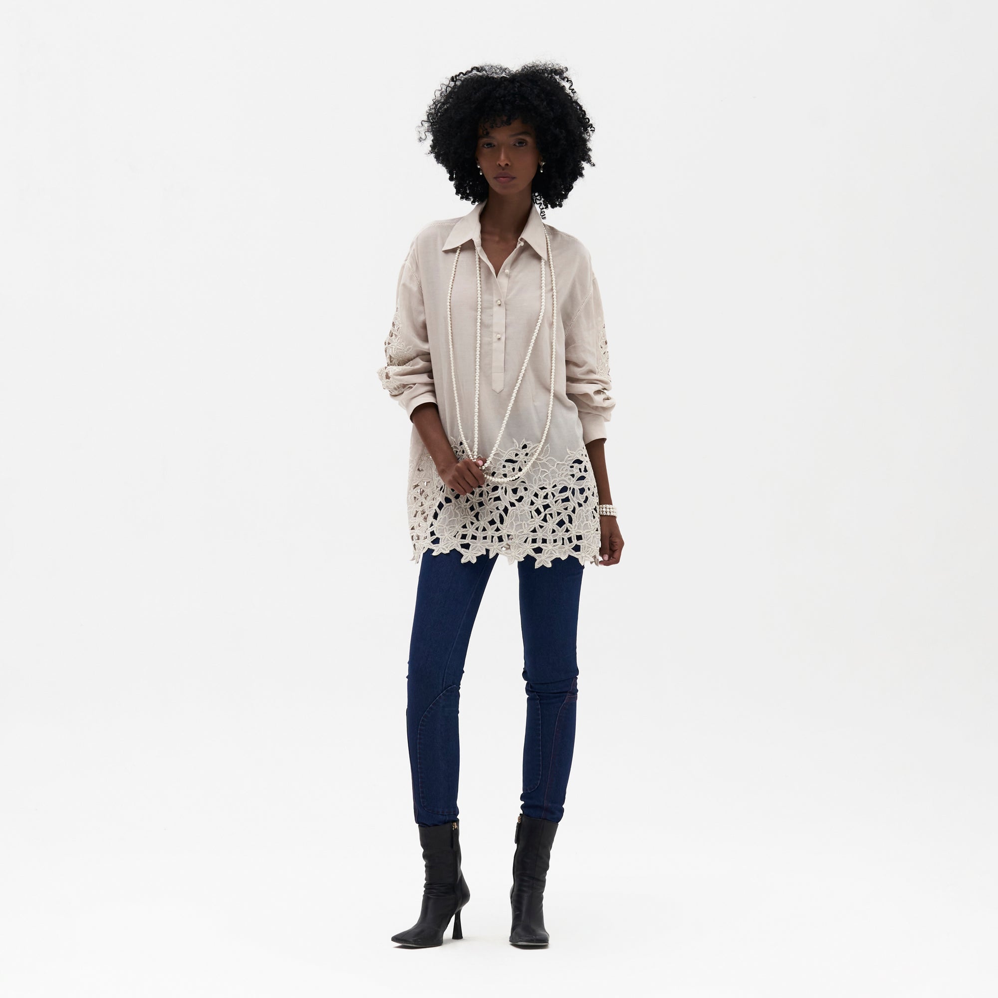Embroidered Cutwork Shirt