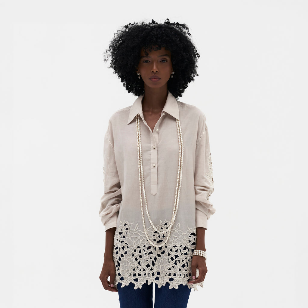 Embroidered Cutwork Shirt