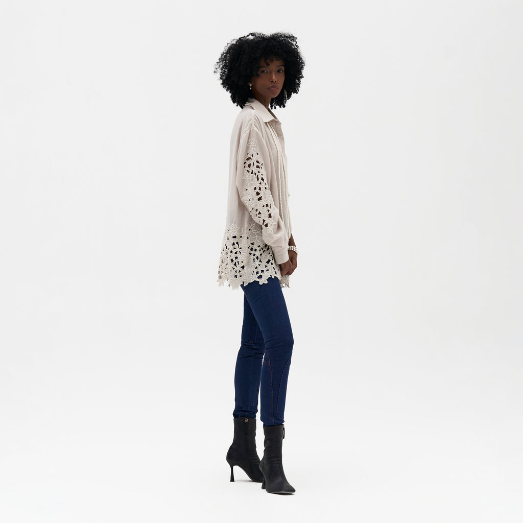 Embroidered Cutwork Shirt