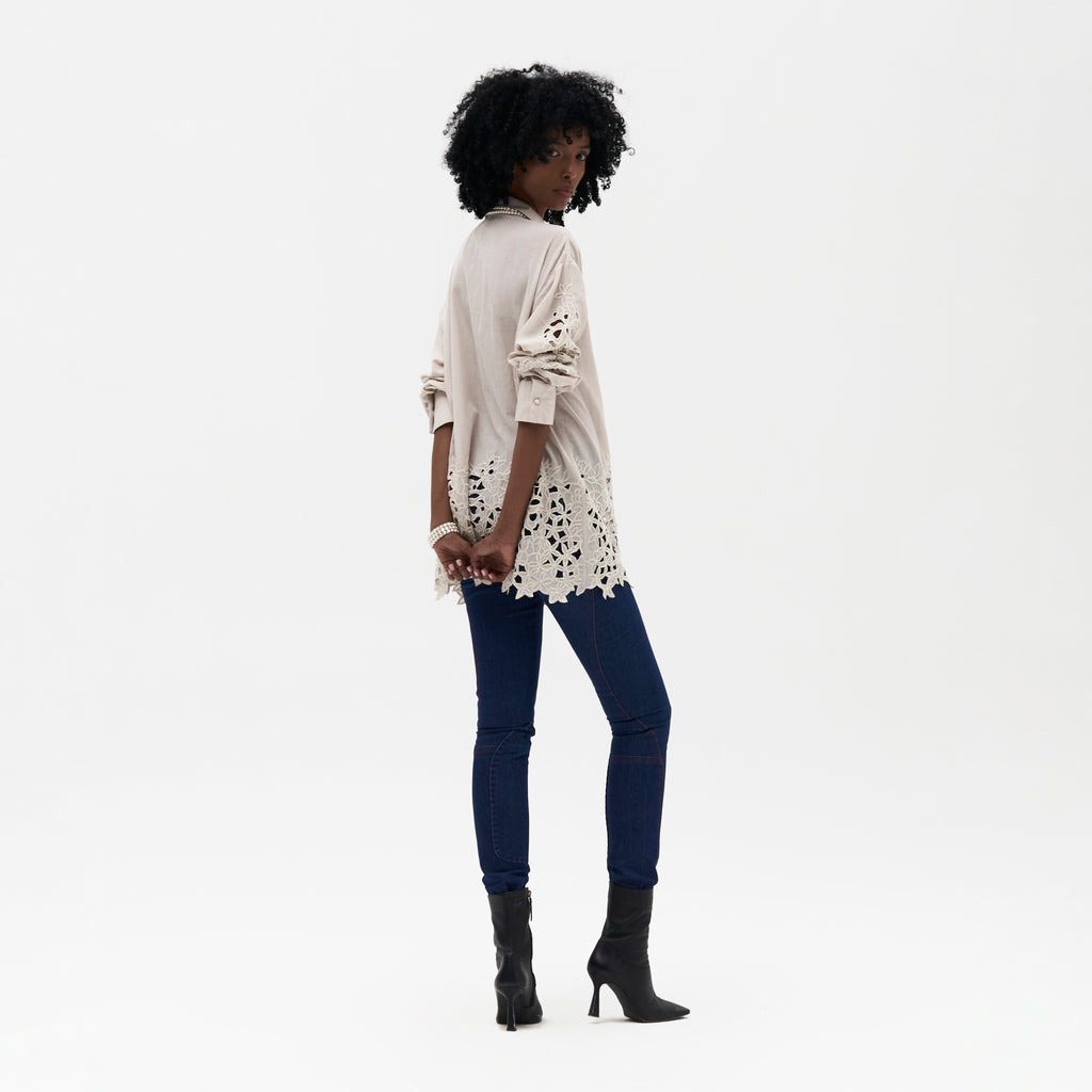 Embroidered Cutwork Shirt