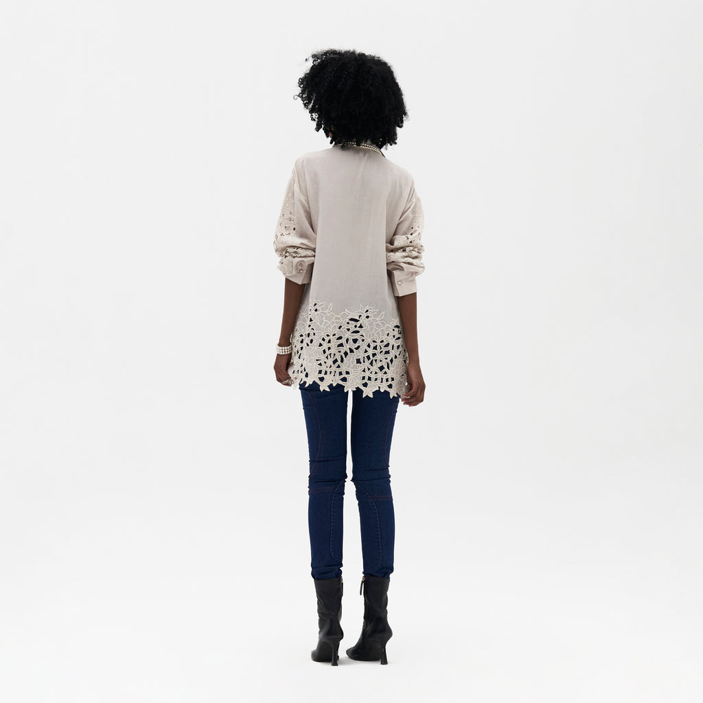 Embroidered Cutwork Shirt