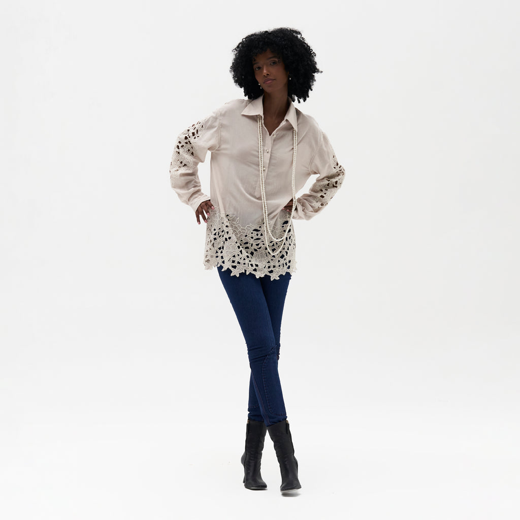 Embroidered Cutwork Shirt