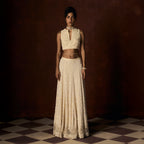 Hirabai Chikankari Ivory Lehanga