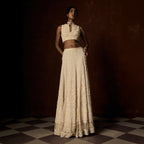 Hirabai Chikankari Ivory Lehanga