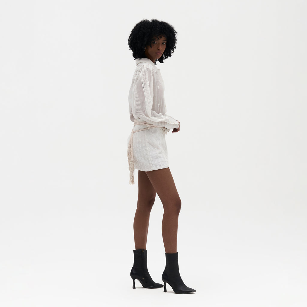 Juno Chikankari Mini Skirt