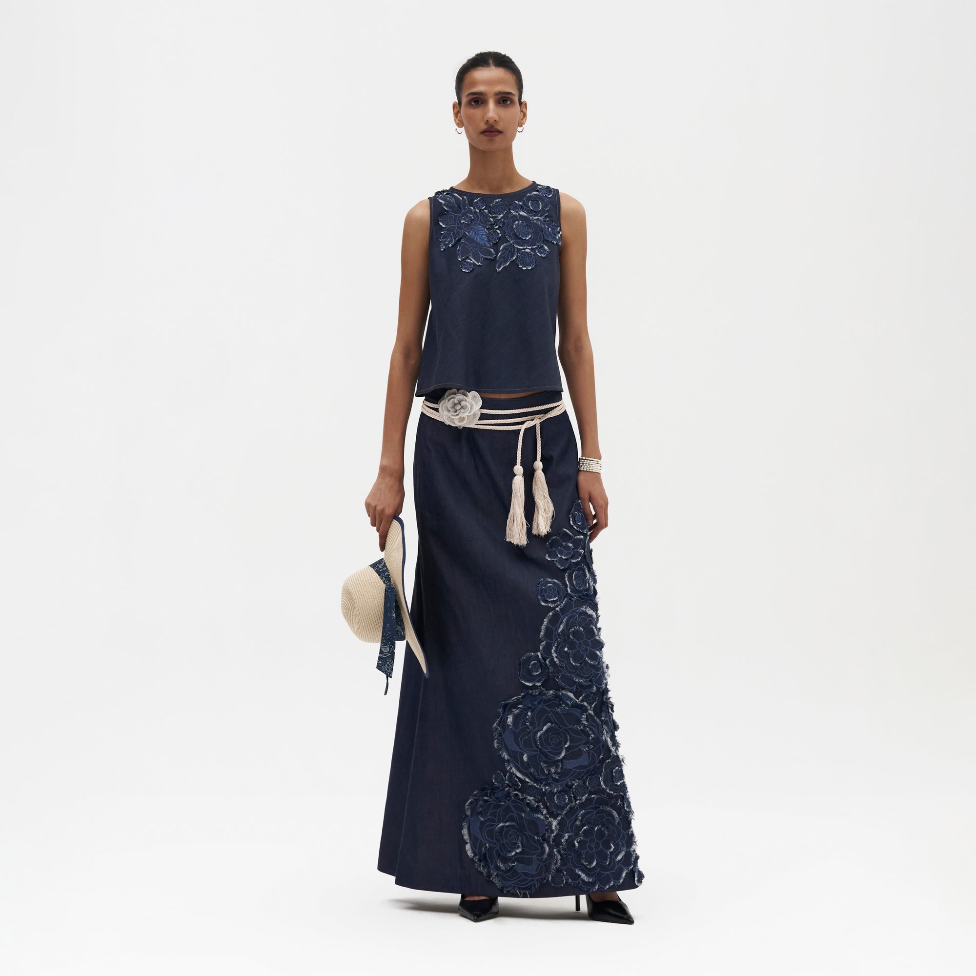 Simone Embroidered Aline Skirt