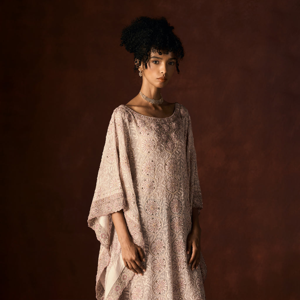 Mohini Chikankari Lavendar Kaftan Outfit