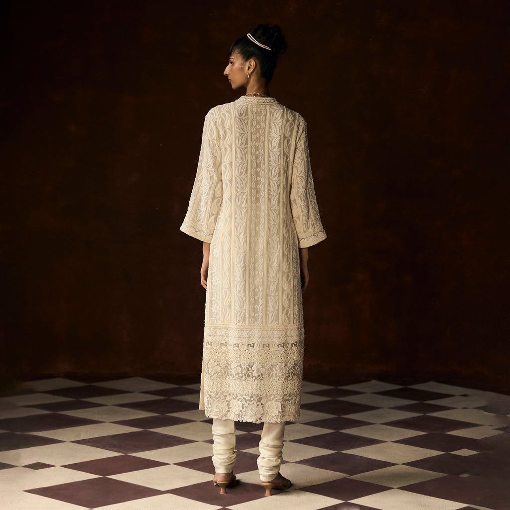 Rani Chikankari Ivory Cutwork Tunic