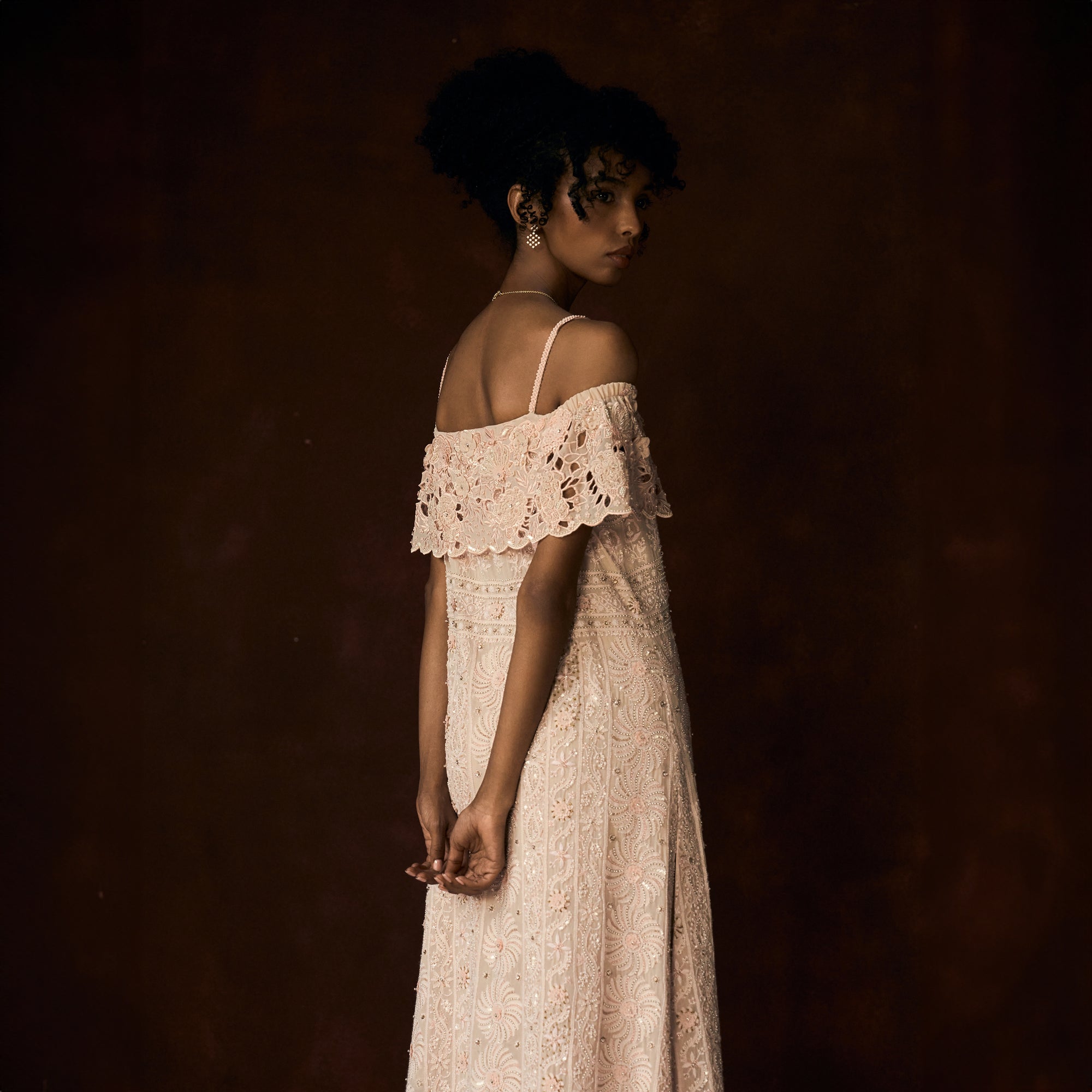 Kamalini Chikankari Off Shoulder Outfit