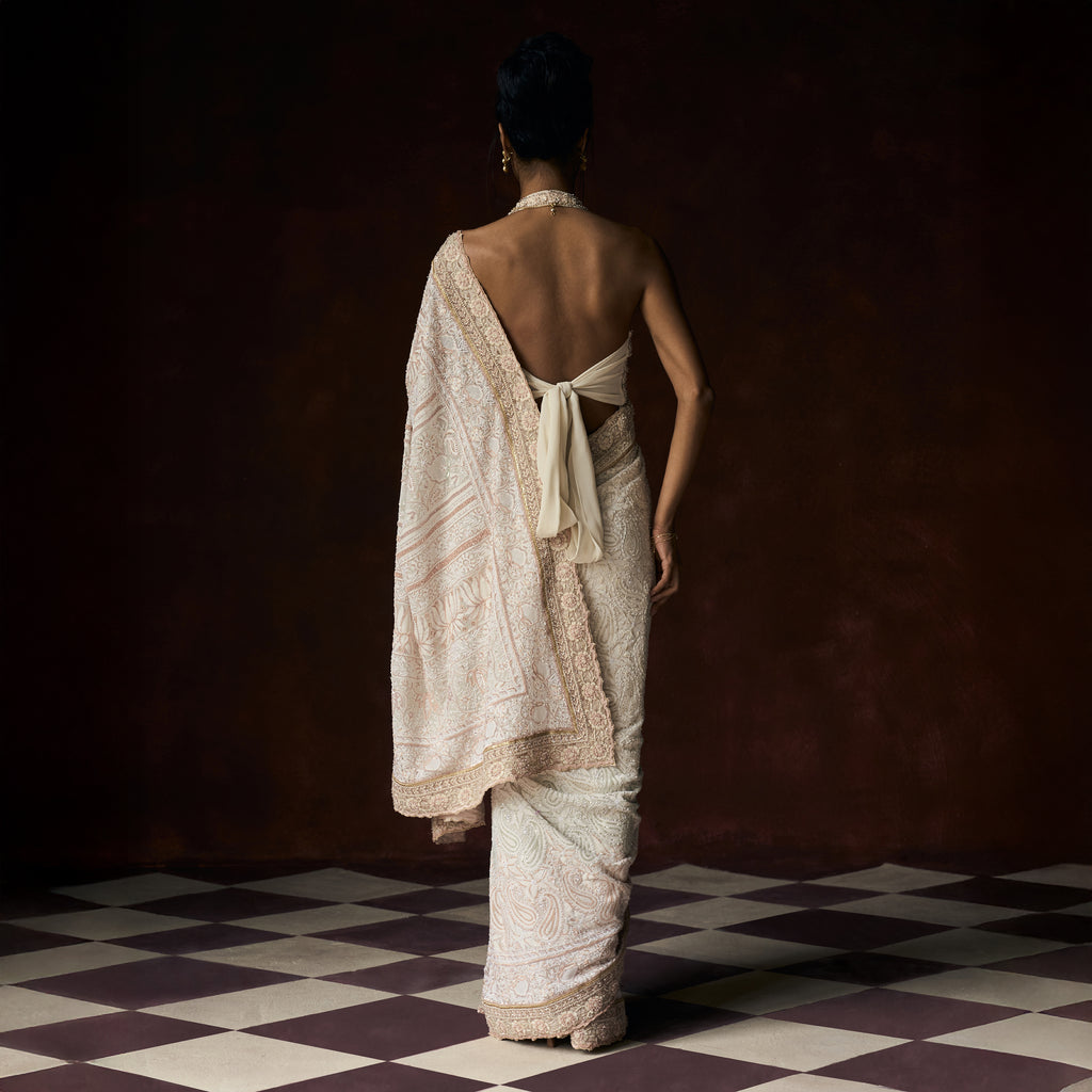 Tanishka Chikankari Ivory Saree