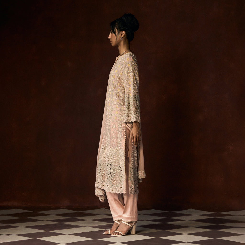 Kasturi Chikankari Pastel Patchwork Outfit