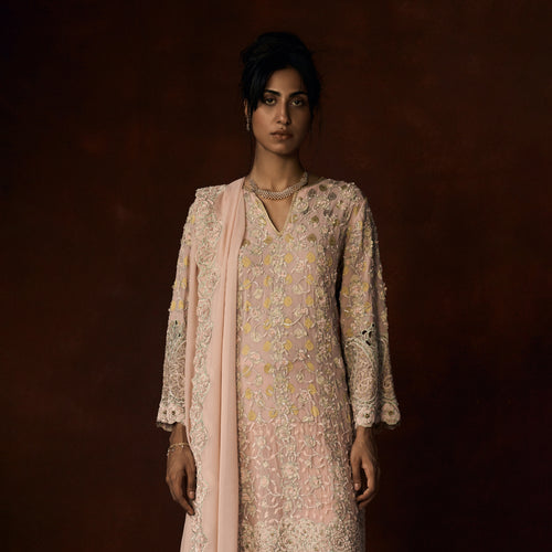 Kasturi Chikankari Pastel Patchwork Outfit