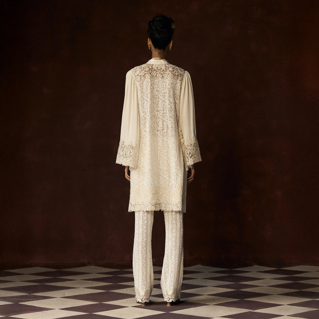 Mehrunisa Chikankari Ivory Tunic