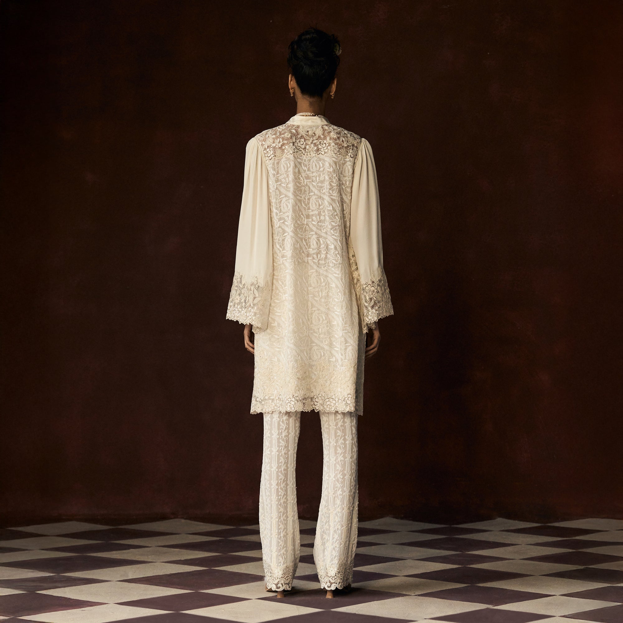 Mehrunisa Chikankari Ivory Tunic