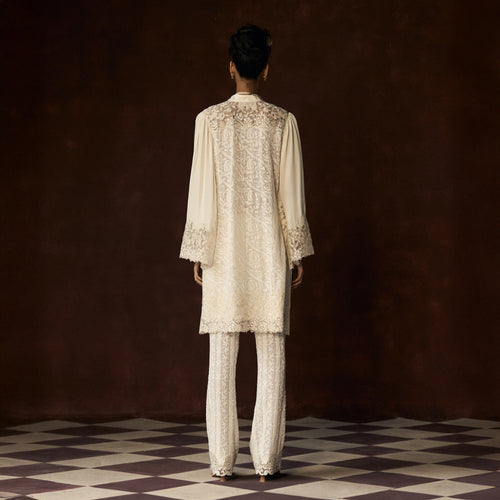 Sakini Chikankari Ivory Boot Leg Pant