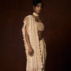 Rudrani Chikankari Blush Peach Saree