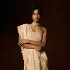 Rudrani Chikankari Blush Peach Saree