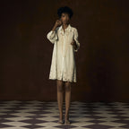 Embroidered Cutwork Shirt Dress