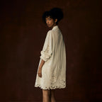Embroidered Cutwork Shirt Dress