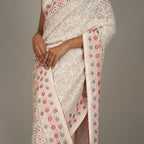 Aadhya Chikan Embroidered Saree