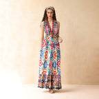 Omaira Crossover Braid Halter Dress