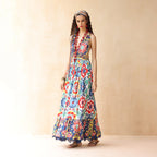 Omaira Crossover Braid Halter Dress